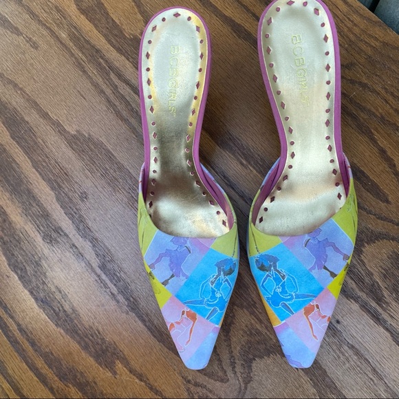 Vintage 90s 1990s y2k 2000s Trendy Fashion girl sling back Block Heels 6 - Picture 3 of 11